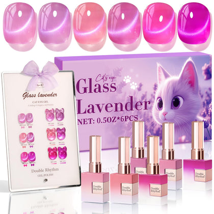 Double Rhythm Gel Nail Polish Set of 6 bottles with shimmer finish