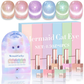 Double Rhythm Gel Nail Polish Set of 6 bottles with shimmer glitter