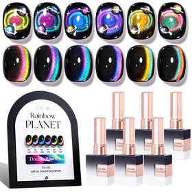 Double Rhythm Gel Nail Polish Set of 6 bottles with shimmer glitter