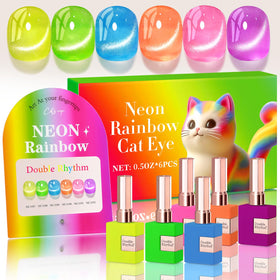 Double Rhythm Gel Nail Polish Set of 6 bottles with vibrant colours