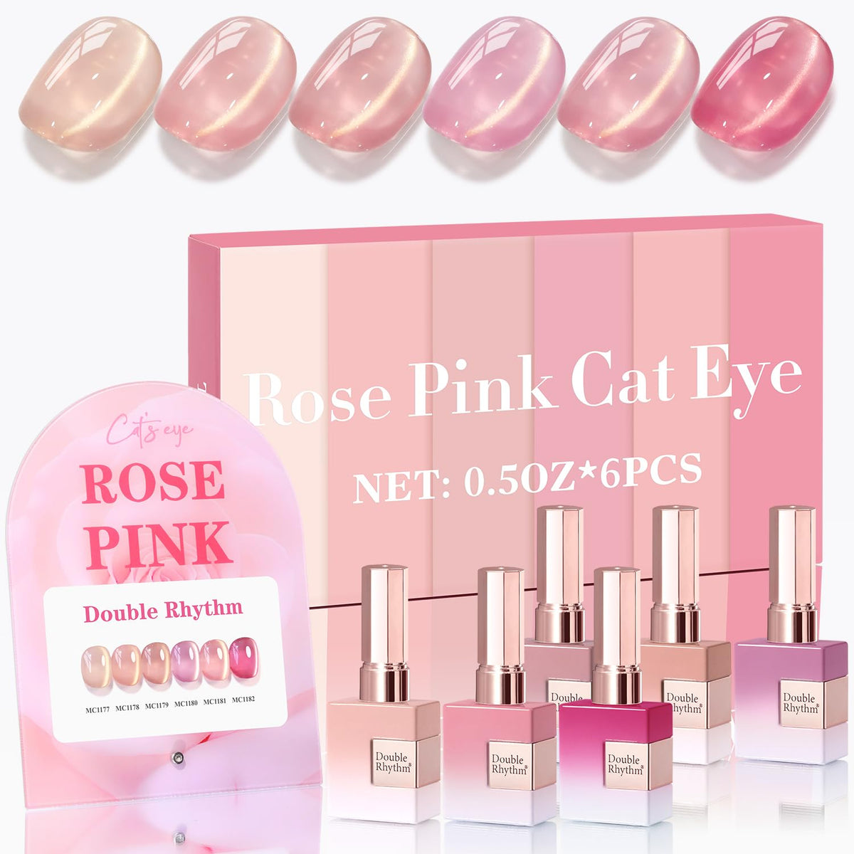 Double Rhythm Gel Nail Polish Set of 6 in packaging
