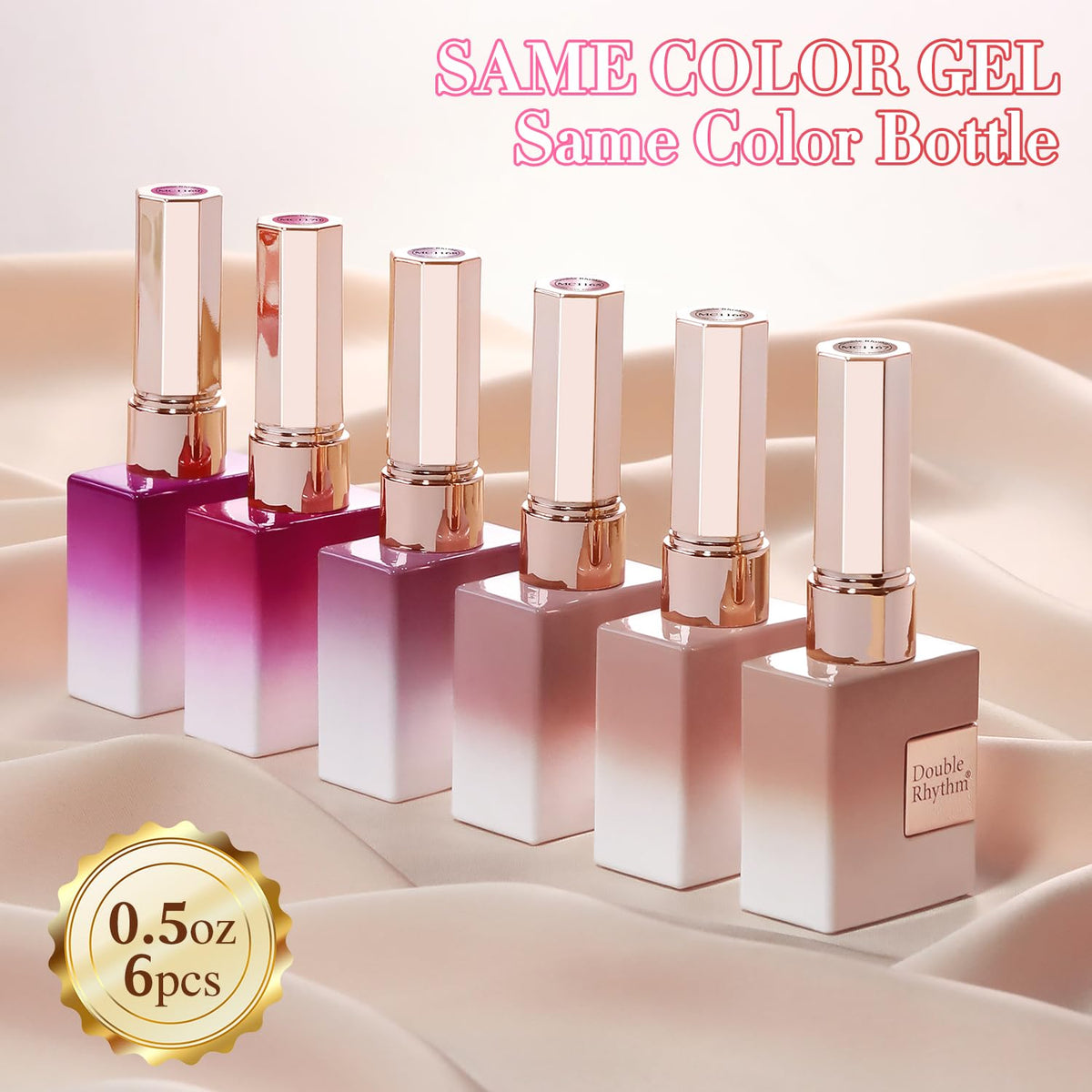 Double Rhythm Gel Nail Polish Set packaging with 6 bottles