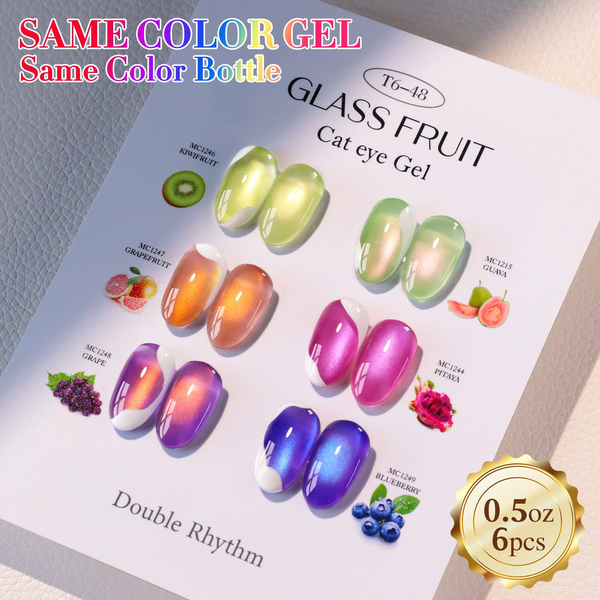 Double Rhythm Gel Nail Polish Set showcasing shimmer effect