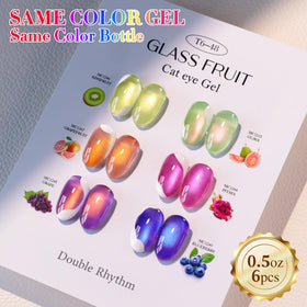 Double Rhythm Gel Nail Polish Set showcasing shimmer effect