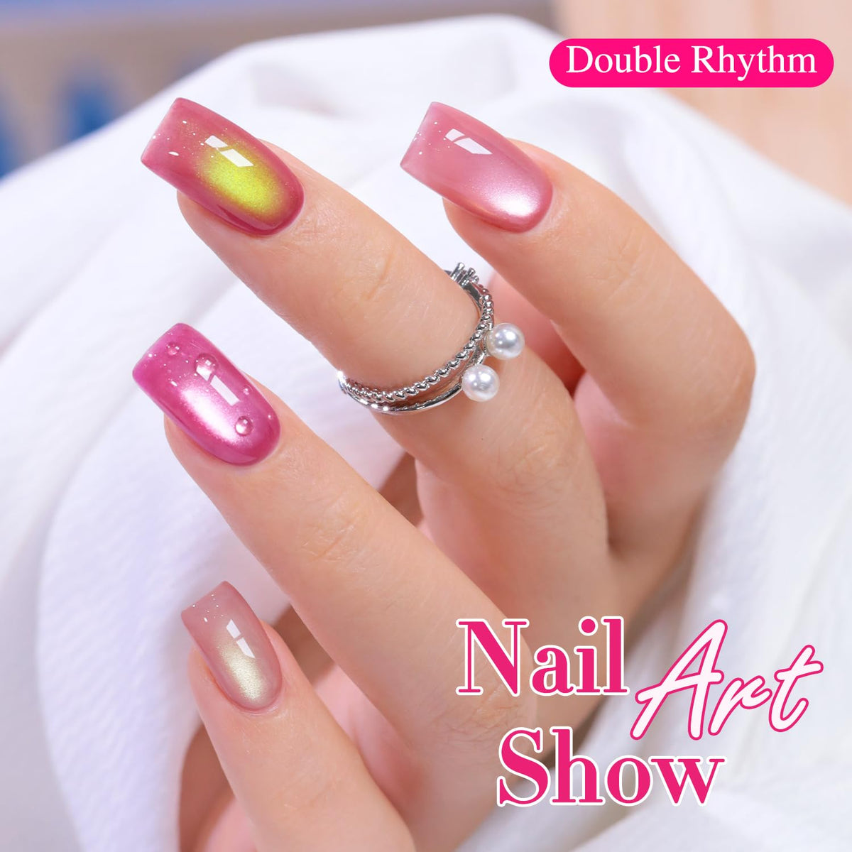 Double Rhythm Gel Nail Polish set with UV lamp for curing