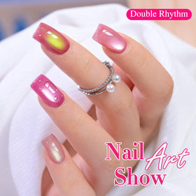Double Rhythm Gel Nail Polish set with UV lamp for curing