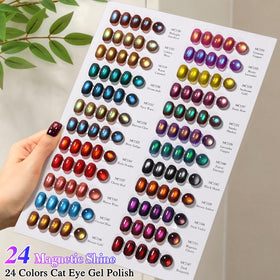 Double Rhythm gel nail polish set with vibrant colours on a table