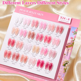 Double Rhythm gel polish application on nails with vibrant colours