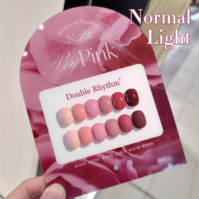Double Rhythm Gel Polish application process with UV lamp