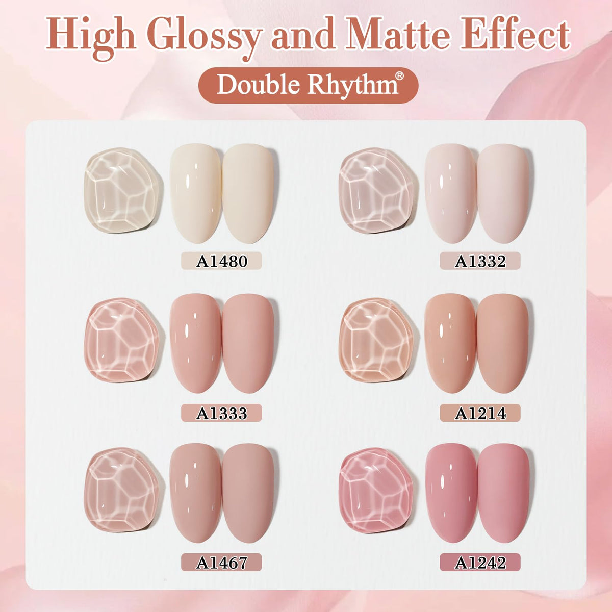 Double Rhythm Gel Polish bottle with nude pink shade