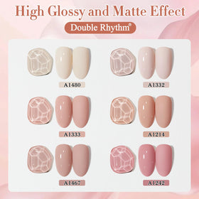 Double Rhythm Gel Polish bottle with nude pink shade