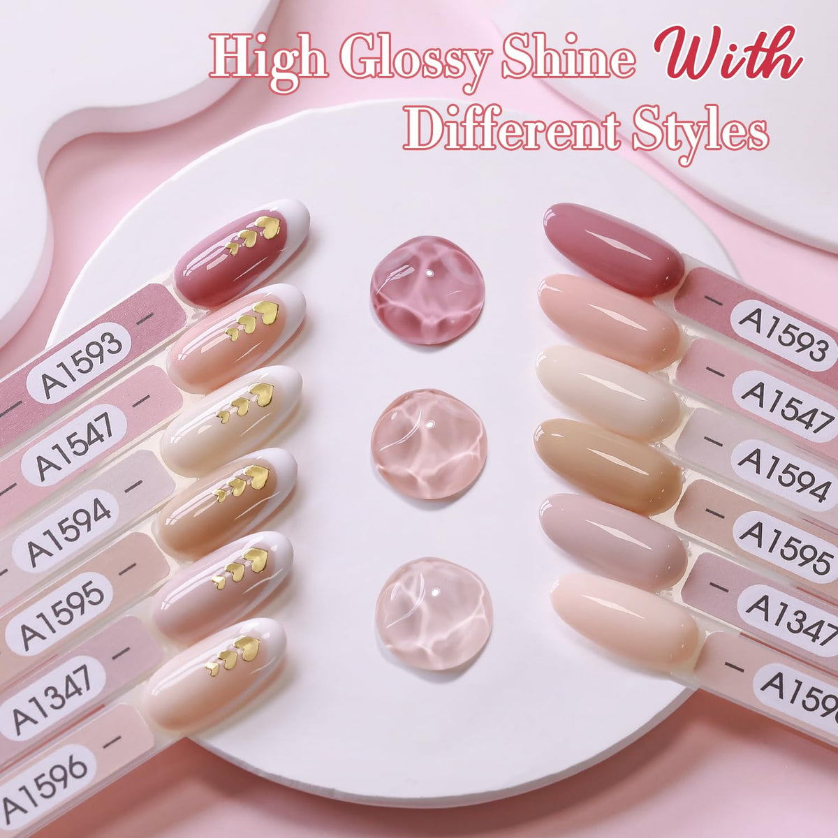 Double Rhythm gel polish bottles arranged neatly