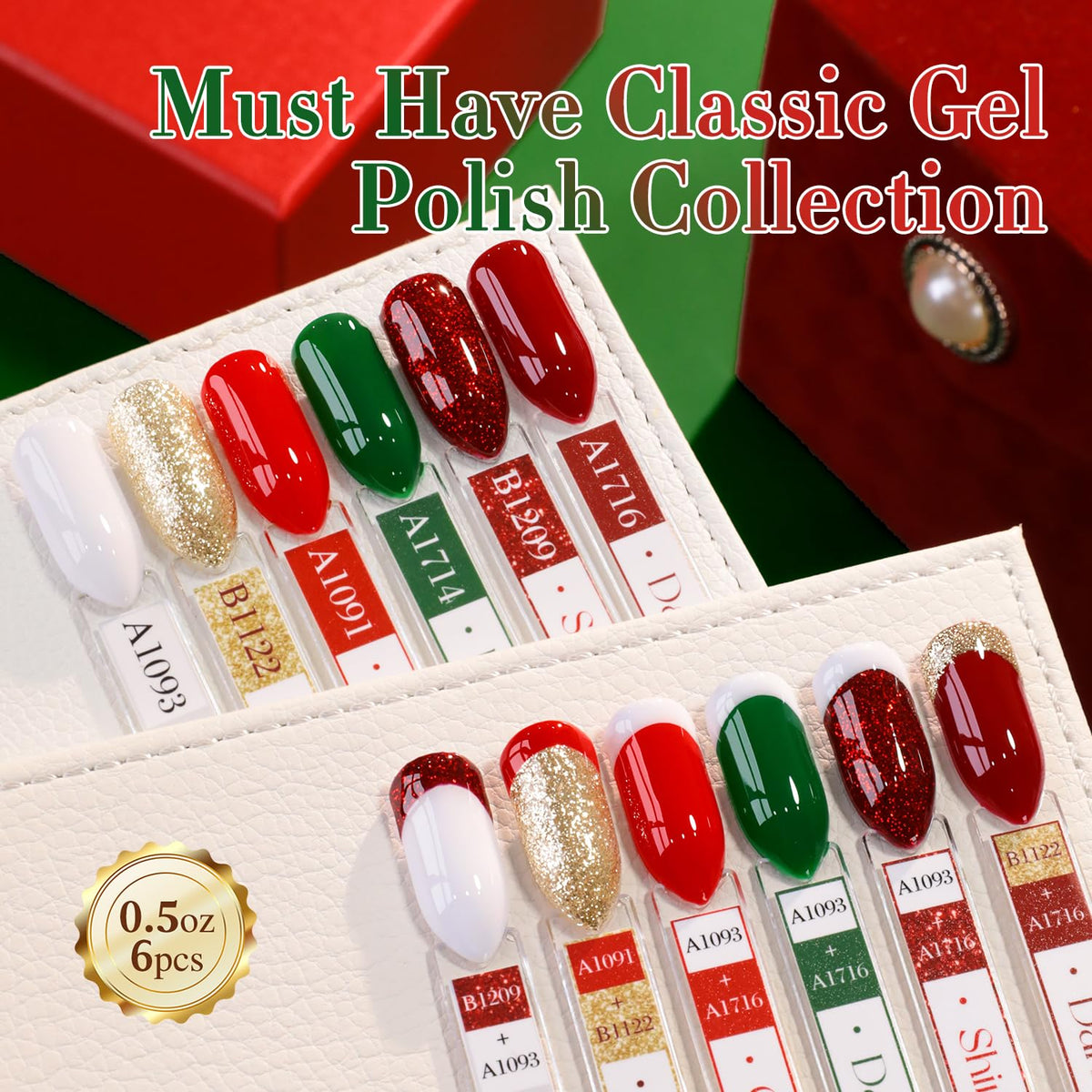 Double Rhythm gel polish bottles in various glitter shades