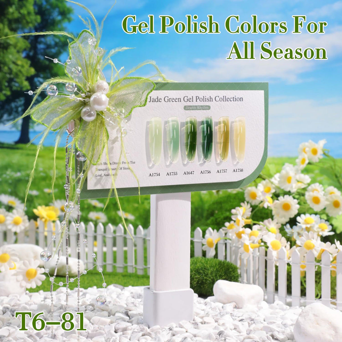 Double Rhythm Gel Polish bottles with swatches of colours