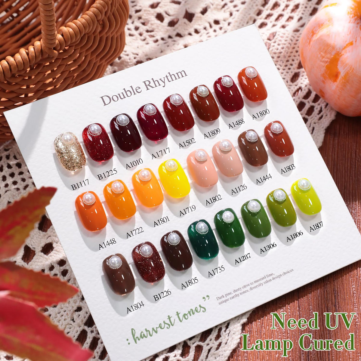 Double Rhythm gel polish bottles with vibrant colours