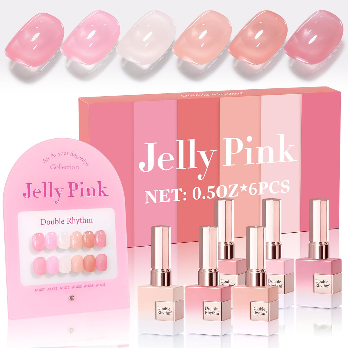 Double Rhythm Gel Polish Set 15ml bottles front view