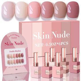 Double Rhythm Gel Polish Set 6 Pcs 15 ML bottles front view