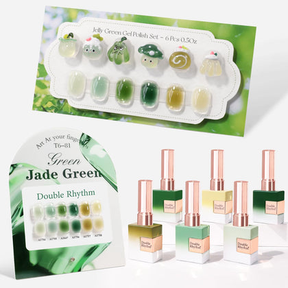 Double Rhythm Gel Polish Set 6 Pcs 15 ML bottles front view