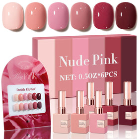 Double Rhythm Gel Polish Set 6 Pcs 15 ML bottles in various colours