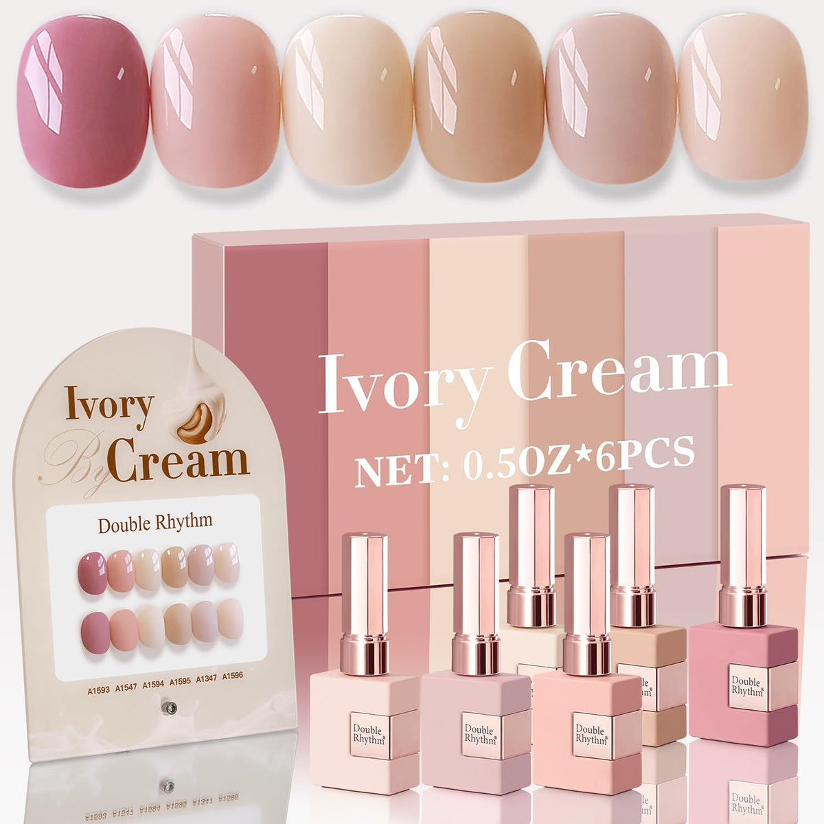 Double Rhythm Gel Polish Set 6 Pcs 15 ML in assorted colours