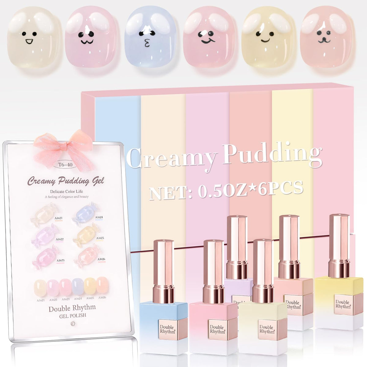 Double Rhythm Gel Polish Set 6 Pcs 15 ML in assorted colours