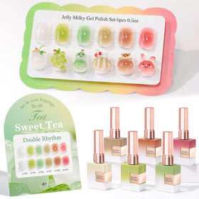 Double Rhythm Gel Polish Set 6 Pcs 15 ML in assorted jelly colours