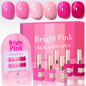 Double Rhythm Gel Polish Set 6 Pcs 15 ML in bright neon colors