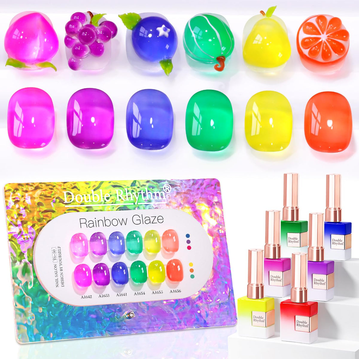 Double Rhythm Gel Polish Set 6 Pcs 15 ML vibrant neon colours