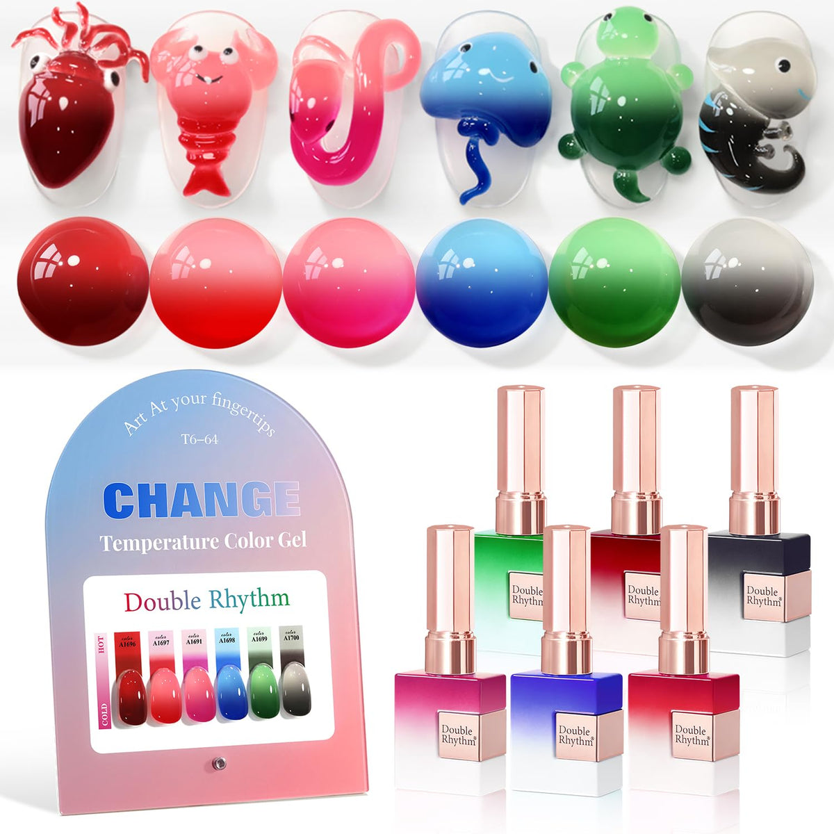Double Rhythm Gel Polish Set 6 Pcs 15 ML with colour options