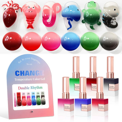 Double Rhythm Gel Polish Set 6 Pcs 15 ML with colour options