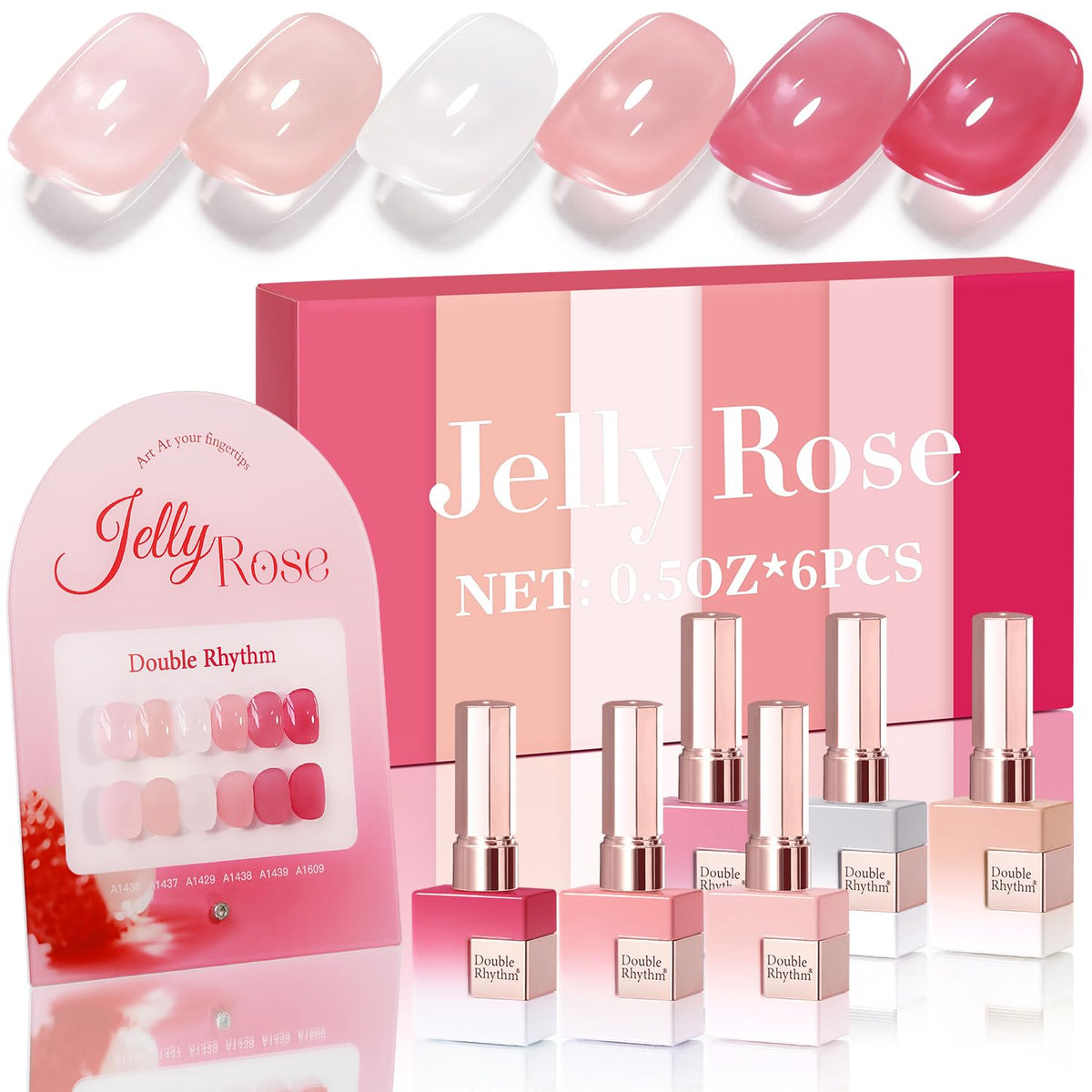 Double Rhythm Gel Polish Set 6 Pcs 15 ML with various shades