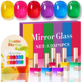 Double Rhythm Gel Polish Set 6 Pcs 15ml assorted colours front view