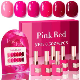 Double Rhythm Gel Polish Set 6 Pcs in neon colours front view