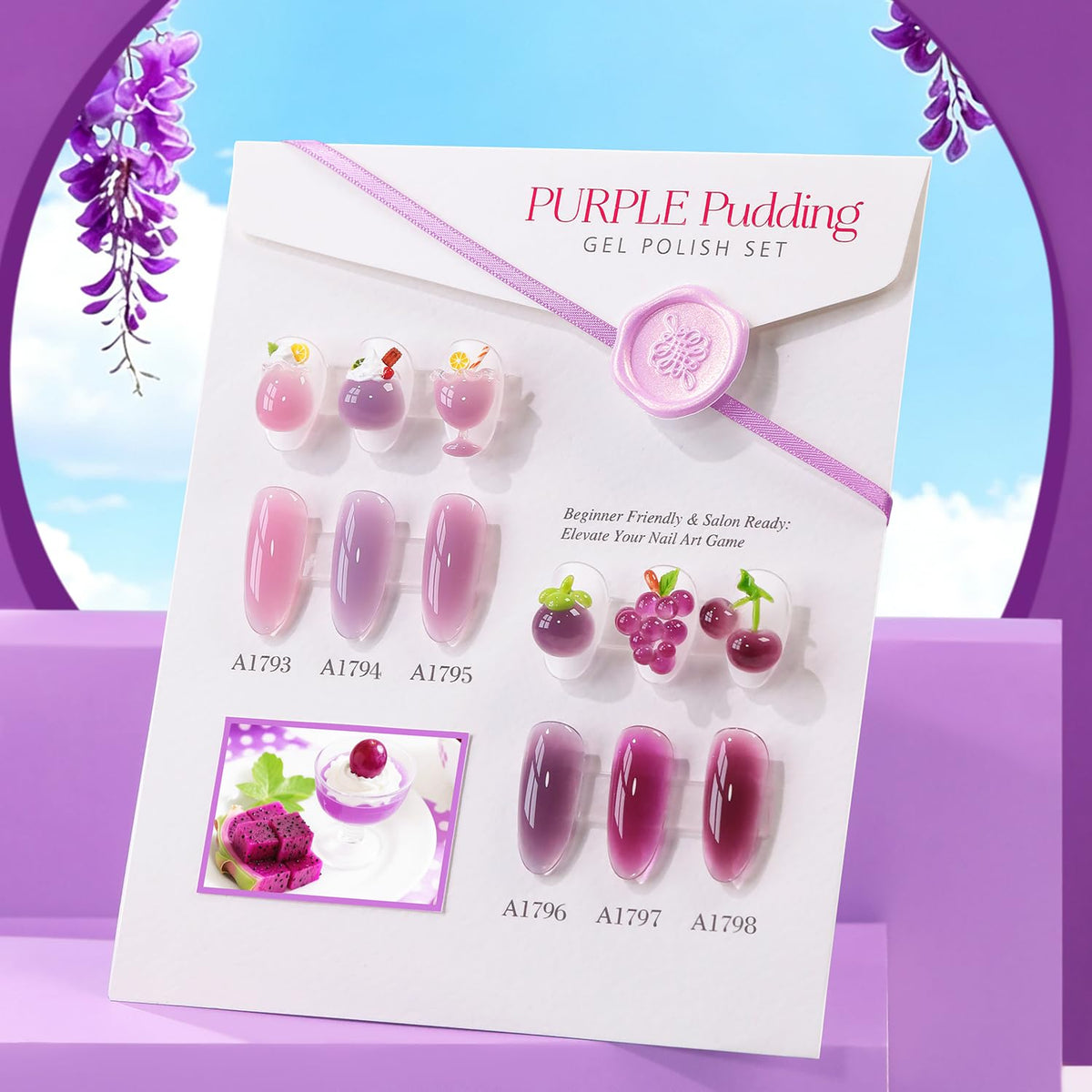 Double Rhythm Gel Polish Set 6 Pcs with base and top coat