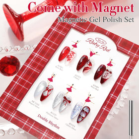 Double Rhythm Gel Polish Set 6 Pcs with colour swatches