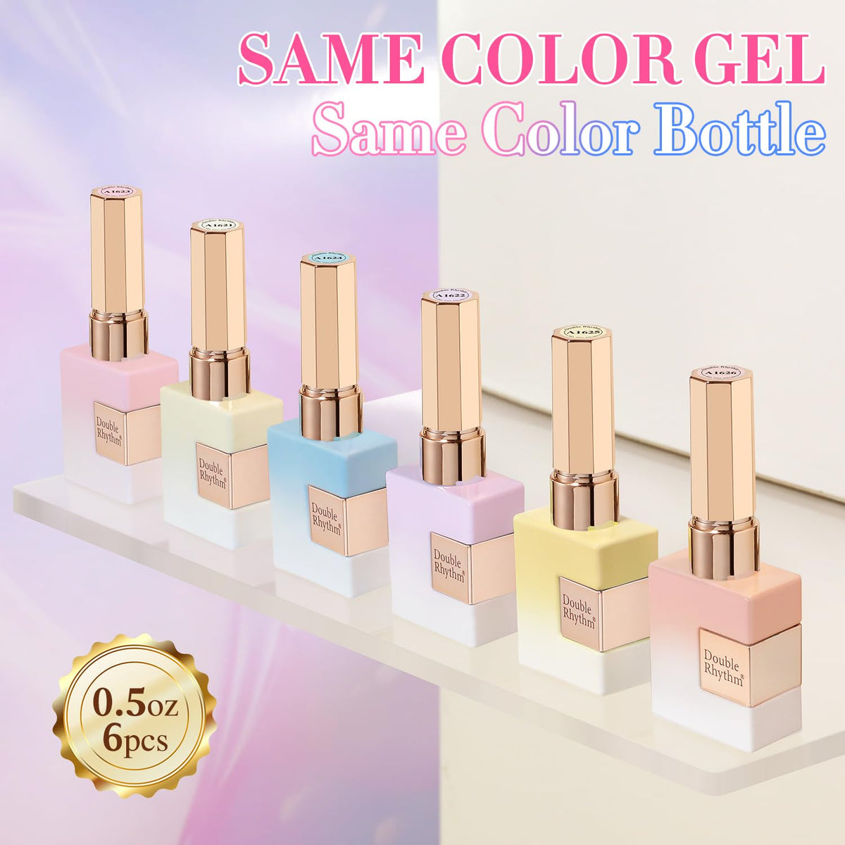 Double Rhythm Gel Polish Set displayed on a table