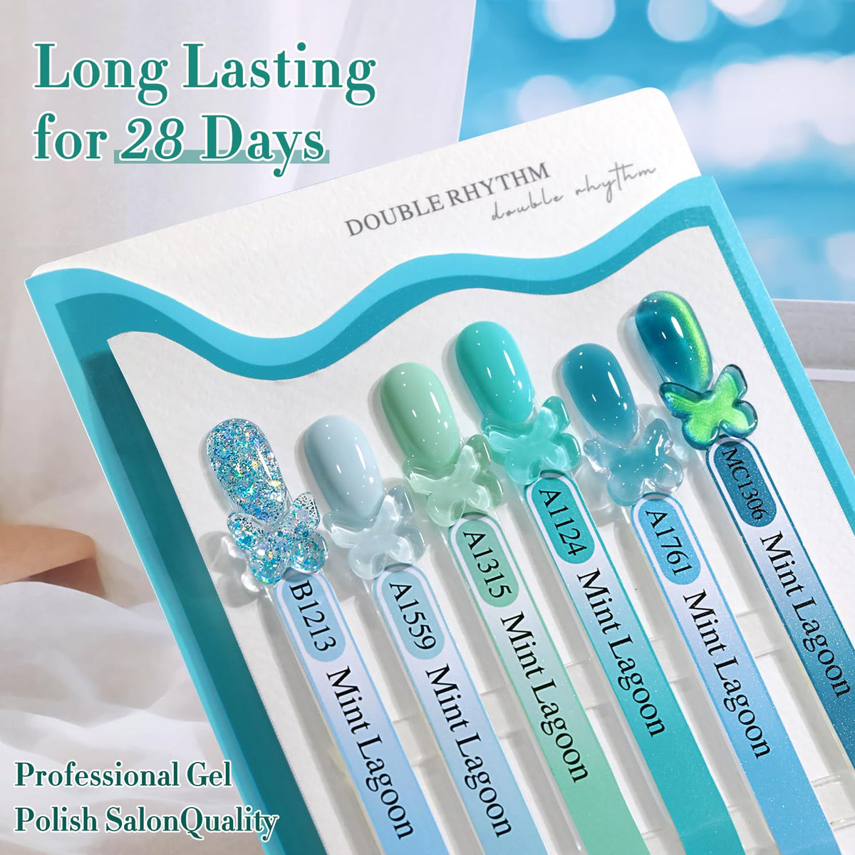 Double Rhythm Gel Polish Set displayed on a table