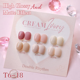 Double Rhythm gel polish set displayed on a vanity table