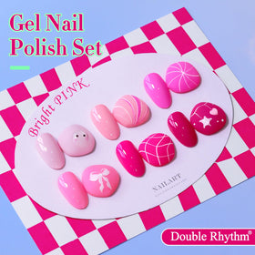 Double Rhythm gel polish set displayed with all six colors