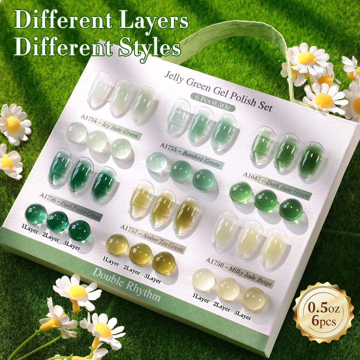 Double Rhythm Gel Polish Set displayed with nail art tools