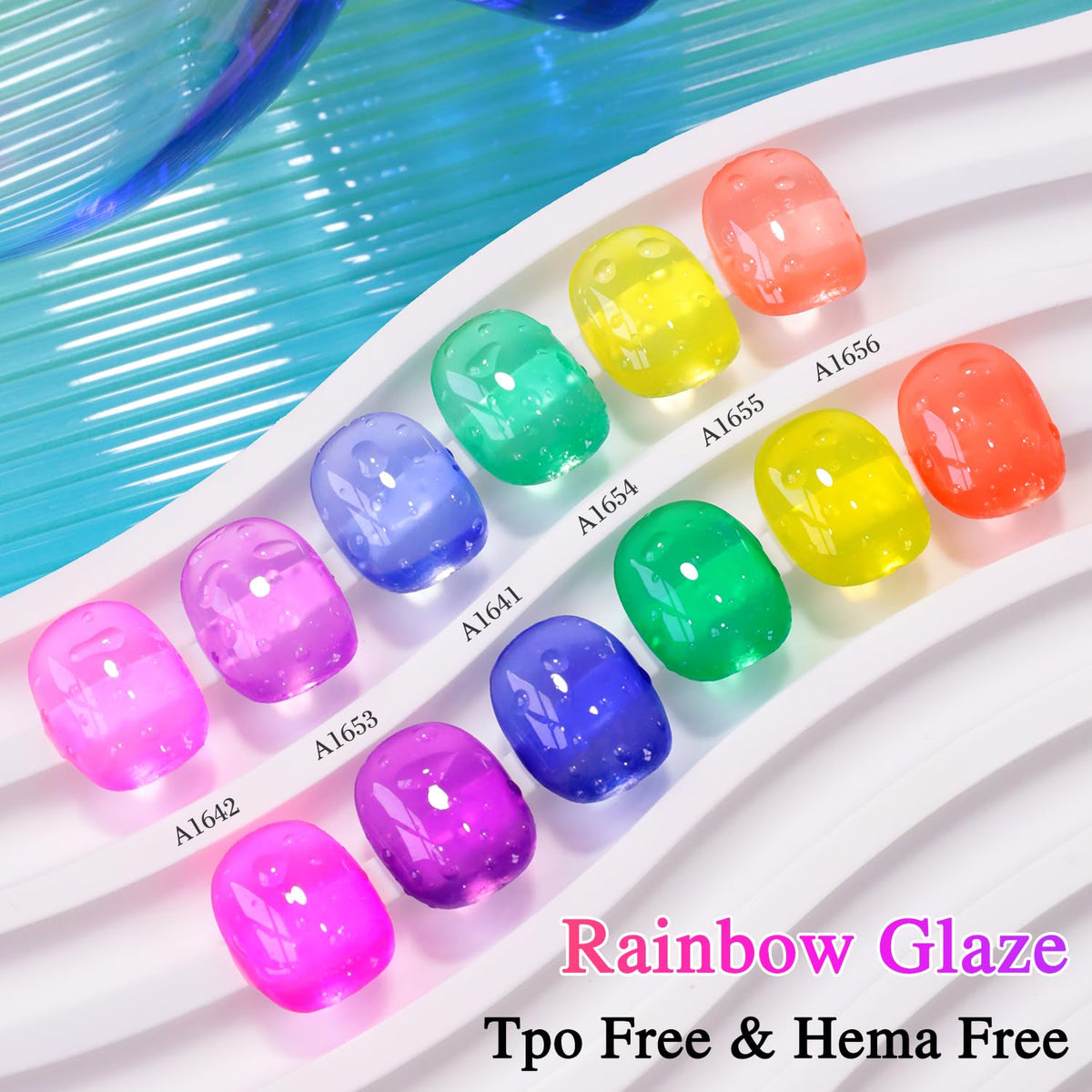 Double Rhythm gel polish set displayed with nail art tools