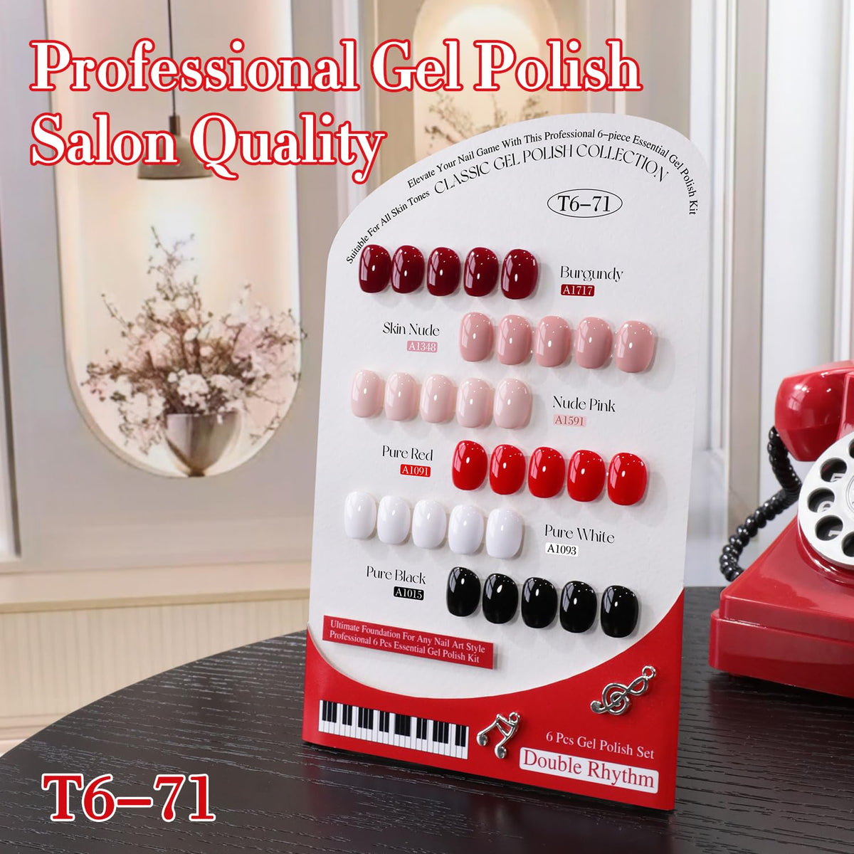 Double Rhythm Gel Polish Set displayed with UV lamp