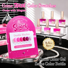 Double Rhythm Gel Polish Set glitter gel bottle close-up