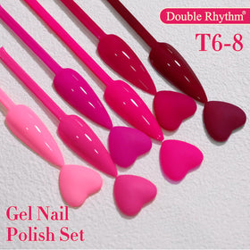 Double Rhythm Gel Polish Set in burgundy shade