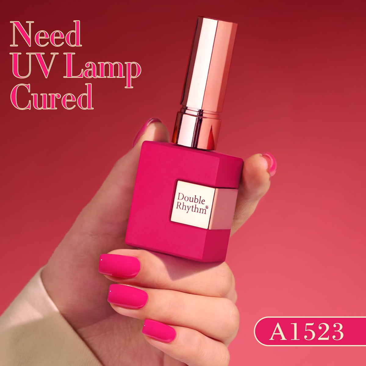 Double Rhythm Gel Polish Set in neon pink shade