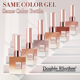 Double Rhythm Gel Polish Set showcasing rose red colour