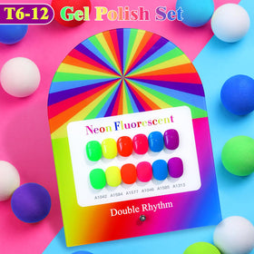 Double Rhythm Gel Polish Set showing all six 15ml bottles