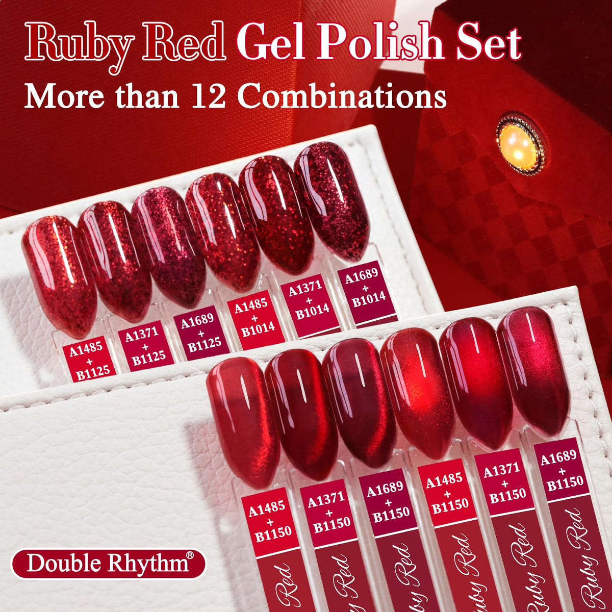 Double Rhythm Gel Polish Set showing application process