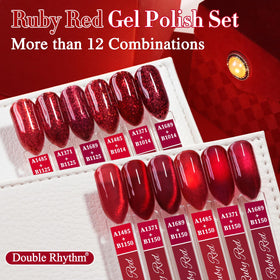 Double Rhythm Gel Polish Set showing application process