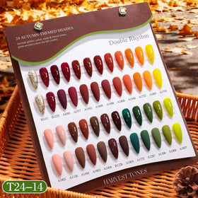 Double Rhythm gel polish set with dark green and burgundy shades